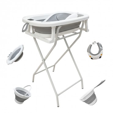 Ванночка складная с акссеуарами и подставкой BubaGo Dimaro цвет: серый BG 179-1