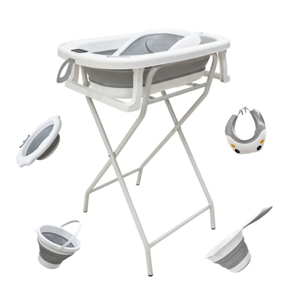 Ванночка складная с акссеуарами и подставкой BubaGo Dimaro цвет: серый BG 179-1