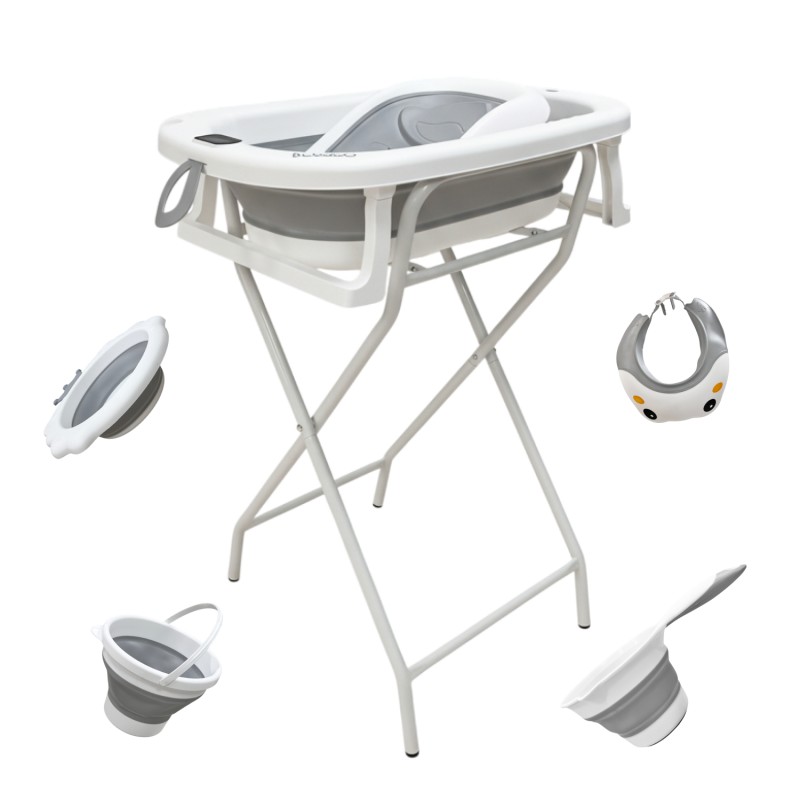 Ванночка складная с акссеуарами и подставкой BubaGo Dimaro цвет: серый BG 179-1 Ванночка складная с акссеуарами и подставкой BubaGo Dimaro цвет: серый BG 179-1