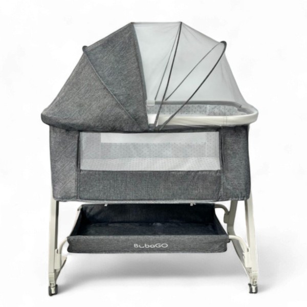 Кроватка-колыбель трансформер BubaGo Velina с пеленальным столиком цвет: Серый BG 182-1 Кроватка-колыбель трансформер BubaGo Velina с пеленальным столиком цвет: Серый BG 182-1
