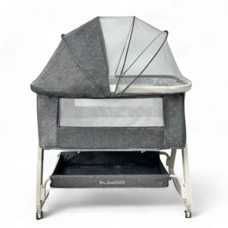 Кроватка-колыбель трансформер BubaGo Velina с пеленальным столиком цвет: Серый BG 182-1