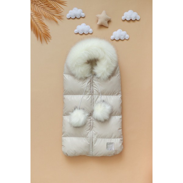 Конверт на выписку и прогулки " Atlantic " цвет: white wisper/ песочный 0299