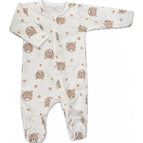 Слип нательный на молнии 68-74 см принт: леопарды Т-125