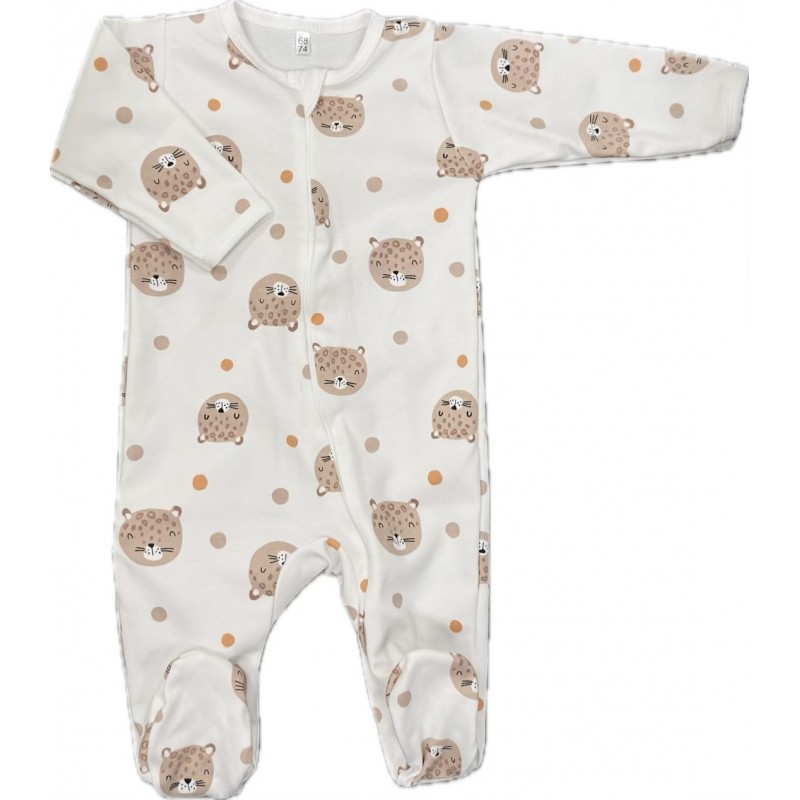 Слип нательный на молнии 68-74 см принт: леопарды Т-125