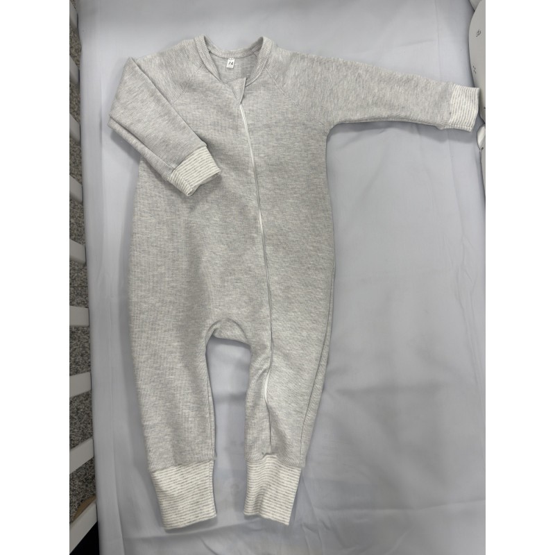 Комбинезон на молнии из хлопка 74 см Т-216/серый