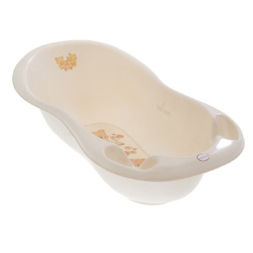 Ванночка для купания с рождения Тега 86 см со сливом "Teddy /Мишка" цвет: бежевый MS-004 ODPLYW-119