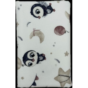 Непромокаемая многоразовая пеленка из фланели 60*90 см цвет: пингвины