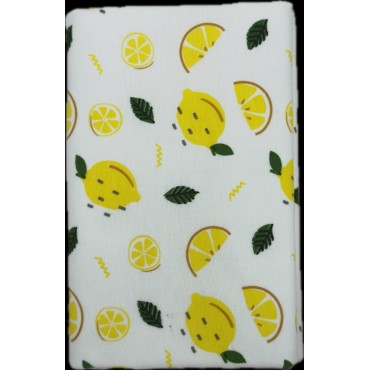 Непромокаемая многоразовая пеленка из фланели 60*90 см цвет: лимоны