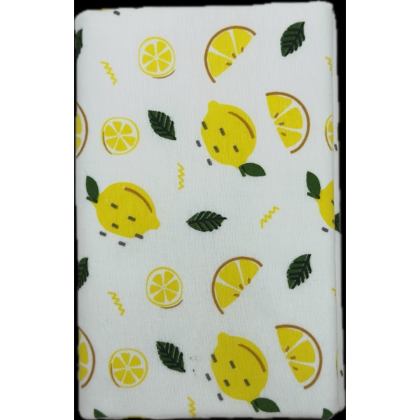 Непромокаемая многоразовая пеленка из фланели 60*90 см цвет: лимоны