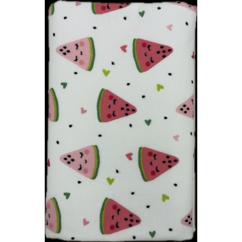 Непромокаемая многоразовая пеленка из фланели 60*90 см цвет: арбузы