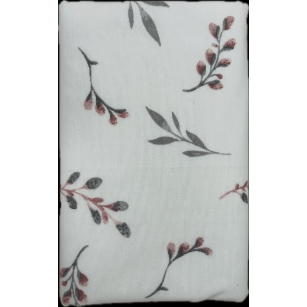 Непромокаемая многоразовая пеленка из фланели 60*90 см цвет: веточки розовые