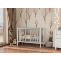 Кроватка детская Lunna Lika с маятником и колесами + быстросъемная стенка цвет:  серый /стойки белые