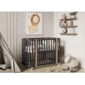 Кроватка-трансформер детская Lunna Sonata с маятником+ колеса цвет: графит/ бук