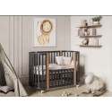 Кроватка-трансформер детская Lunna Sonata с маятником+ колеса цвет: графит/ бук