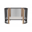 Кроватка-трансформер детская Lunna Sonata с маятником+ колеса цвет: графит/ бук