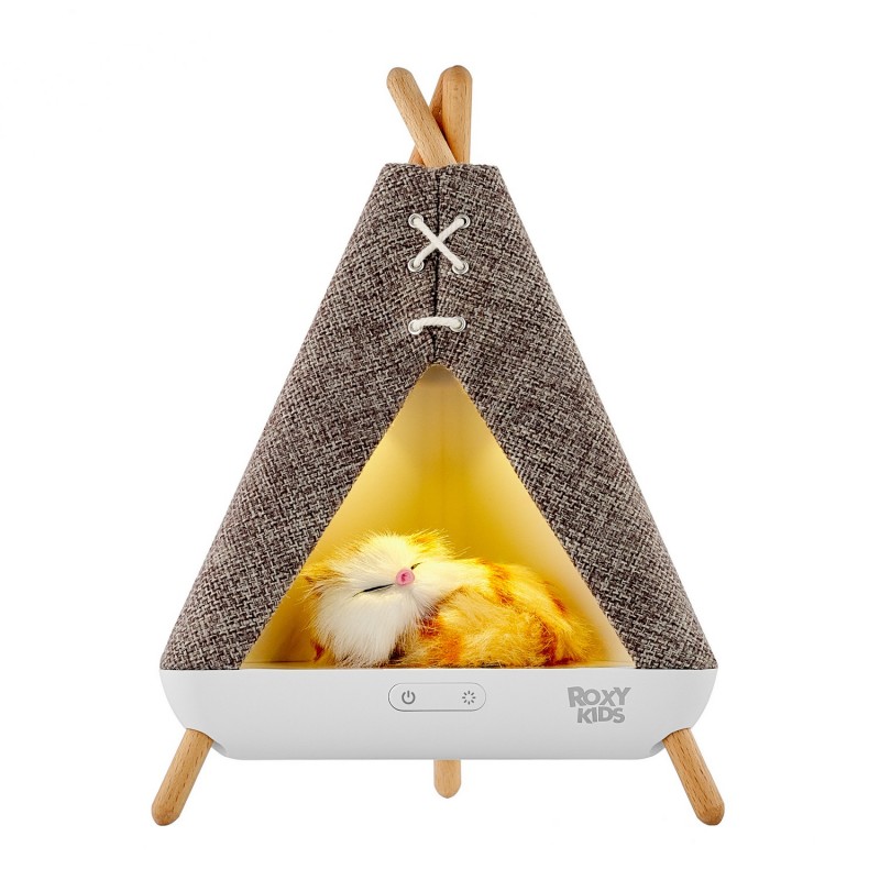 Ночник детский интерьерный Вигвам с котенком USB с аккумулятором R-NL0027