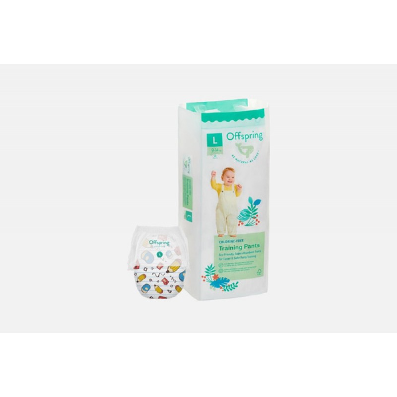 Эко-подгузники-трусики Offspring L 9-14 кг 36 шт цвет: карандаши