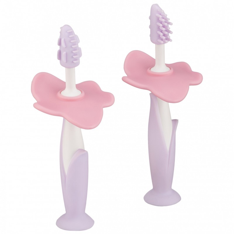 Набор: зубные щетки-массажеры для десен малышей Flower Цвет: сиреневый RTB-003