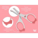 Маникюрные ножницы для новорожденных с прорезиненными ручками цвет: коралловый RPS-002-С