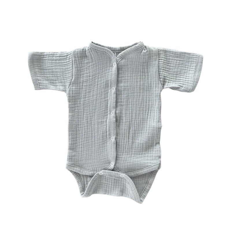 Боди на кнопках с коротким рукавом 74-80 см цвет: серый М-172 Боди на кнопках с коротким рукавом 74-80 см цвет: серый М-172